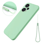Mobile Phone Cover for Xiaomi Poco F5 5G / Redmi Note 12 Turbo , Soft Lining+Liquid Silicone Smartphone Case Shell with Strap