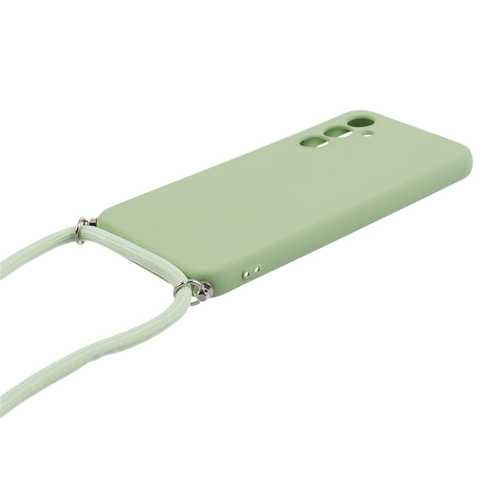 Cover til Samsung Galaxy A14 5G / A14 4G med fiberfor, gummieret TPU og lang snor