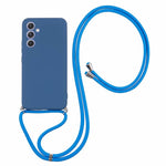 Cover til Samsung Galaxy A14 5G / A14 4G med fiberfor, gummieret TPU og lang snor