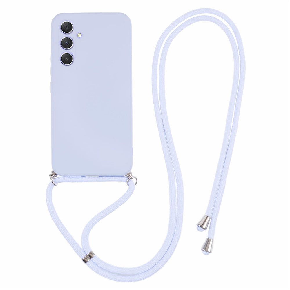 Cover til Samsung Galaxy A14 5G / A14 4G med fiberfor, gummieret TPU og lang snor