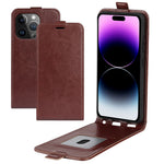 Cell Phone Case for iPhone 15 Pro Max , Drop Protection Vertical Flip PU Leather Phone Cover with Card Slot