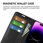 For iPhone 15 Pro Shockproof Wallet Phone Cover PU Leather Litchi Texture Stand Mobile Phone Case