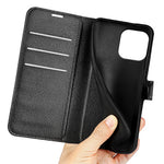 For iPhone 15 Pro Shockproof Wallet Phone Cover PU Leather Litchi Texture Stand Mobile Phone Case