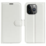 For iPhone 15 Pro Shockproof Wallet Phone Cover PU Leather Litchi Texture Stand Mobile Phone Case