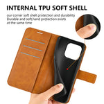 For iPhone 15 Plus Square Magnetic Closure Shell Calf Texture Leather Cover Stand Wallet Phone Case