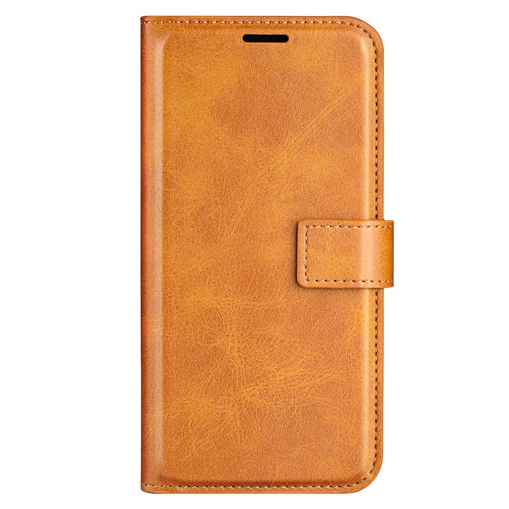 For iPhone 15 Plus Square Magnetic Closure Shell Calf Texture Leather Cover Stand Wallet Phone Case