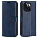 For iPhone 15 Plus Square Magnetic Closure Shell Calf Texture Leather Cover Stand Wallet Phone Case