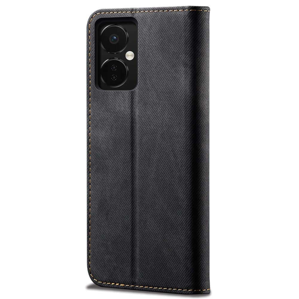 PU-läderfodral till OnePlus Nord CE3 5G, stativplånbok, jeanstygtextur, mobilskal