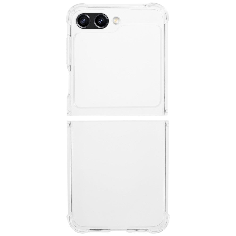 Til Samsung Galaxy Z Flip5 5G Transparent TPU Telefoncover To-Delt Design Anti-Ridse Telefonbeskyttelse