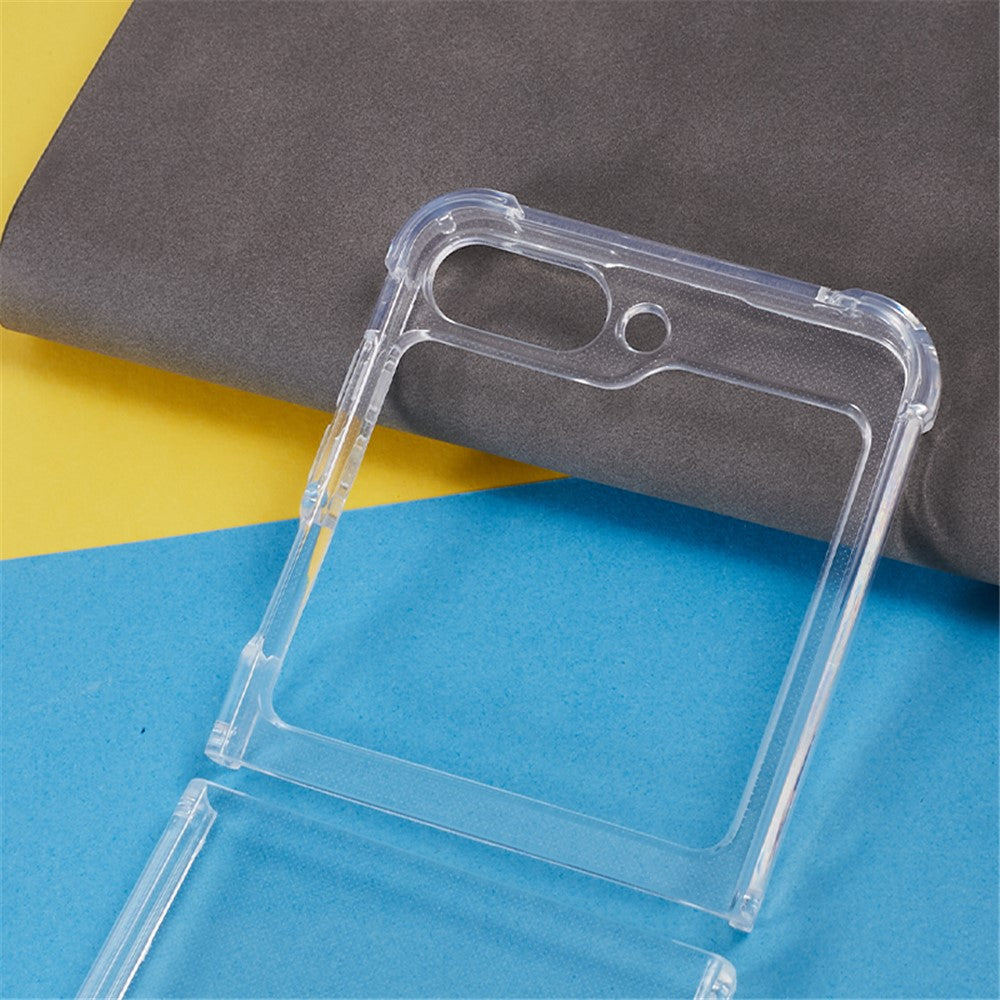 Til Samsung Galaxy Z Flip5 5G Transparent TPU Telefoncover To-Delt Design Anti-Ridse Telefonbeskyttelse