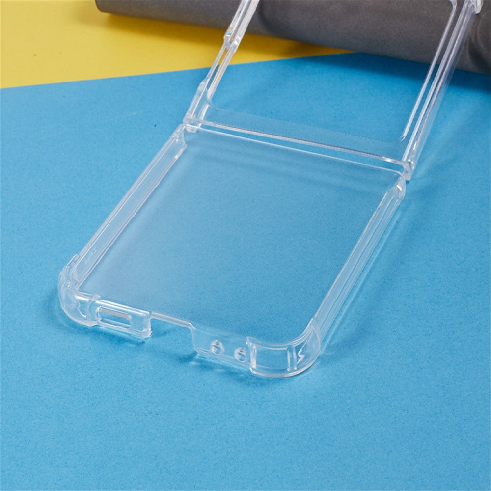 Til Samsung Galaxy Z Flip5 5G Transparent TPU Telefoncover To-Delt Design Anti-Ridse Telefonbeskyttelse