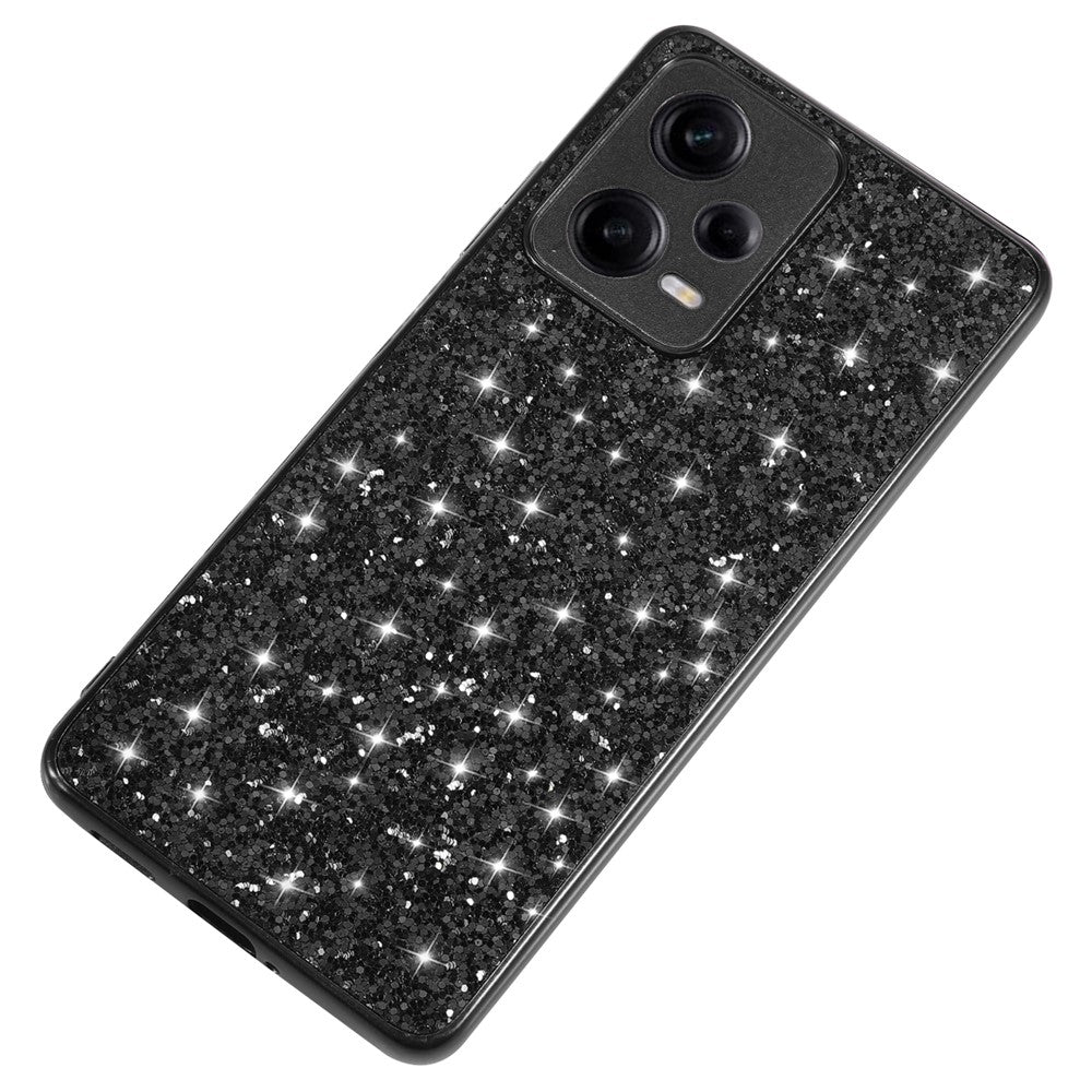 For Xiaomi Redmi Note 12 Pro 5G Glitter Sequins Phone Case Electroplating TPU Frame Back PC Shockproof Cover