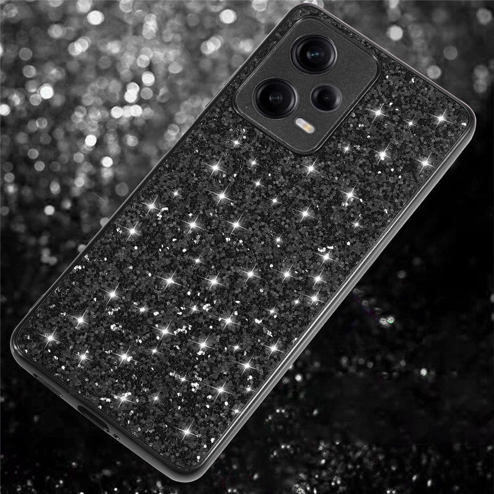 For Xiaomi Redmi Note 12 Pro 5G Glitter Sequins Phone Case Electroplating TPU Frame Back PC Shockproof Cover