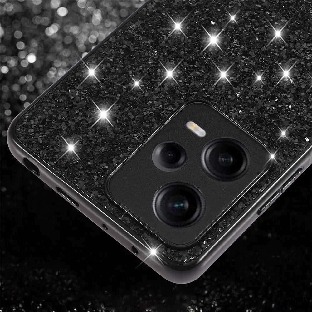For Xiaomi Redmi Note 12 Pro 5G Glitter Sequins Phone Case Electroplating TPU Frame Back PC Shockproof Cover