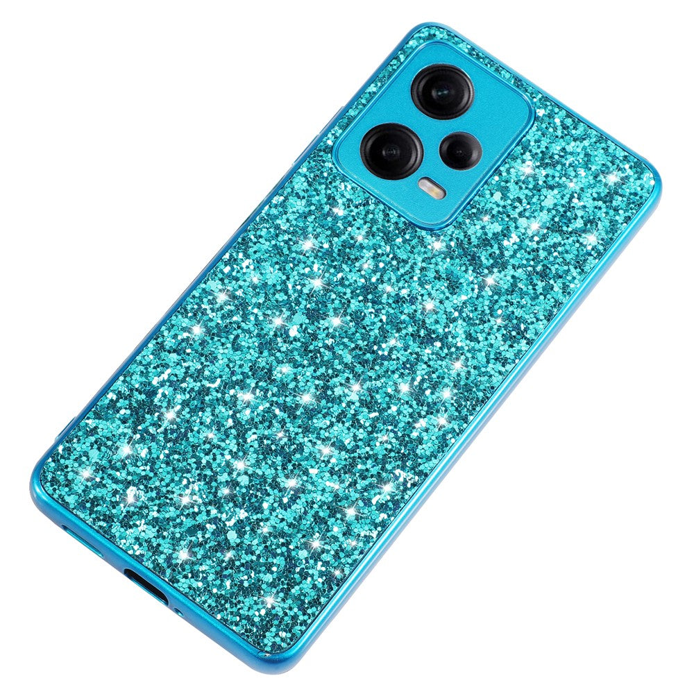 For Xiaomi Redmi Note 12 Pro 5G Glitter Sequins Phone Case Electroplating TPU Frame Back PC Shockproof Cover