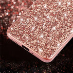 For Xiaomi Redmi Note 12 4G Glitter Sequins Bump Proof Phone Case Electroplating TPU Frame Back PC Cover