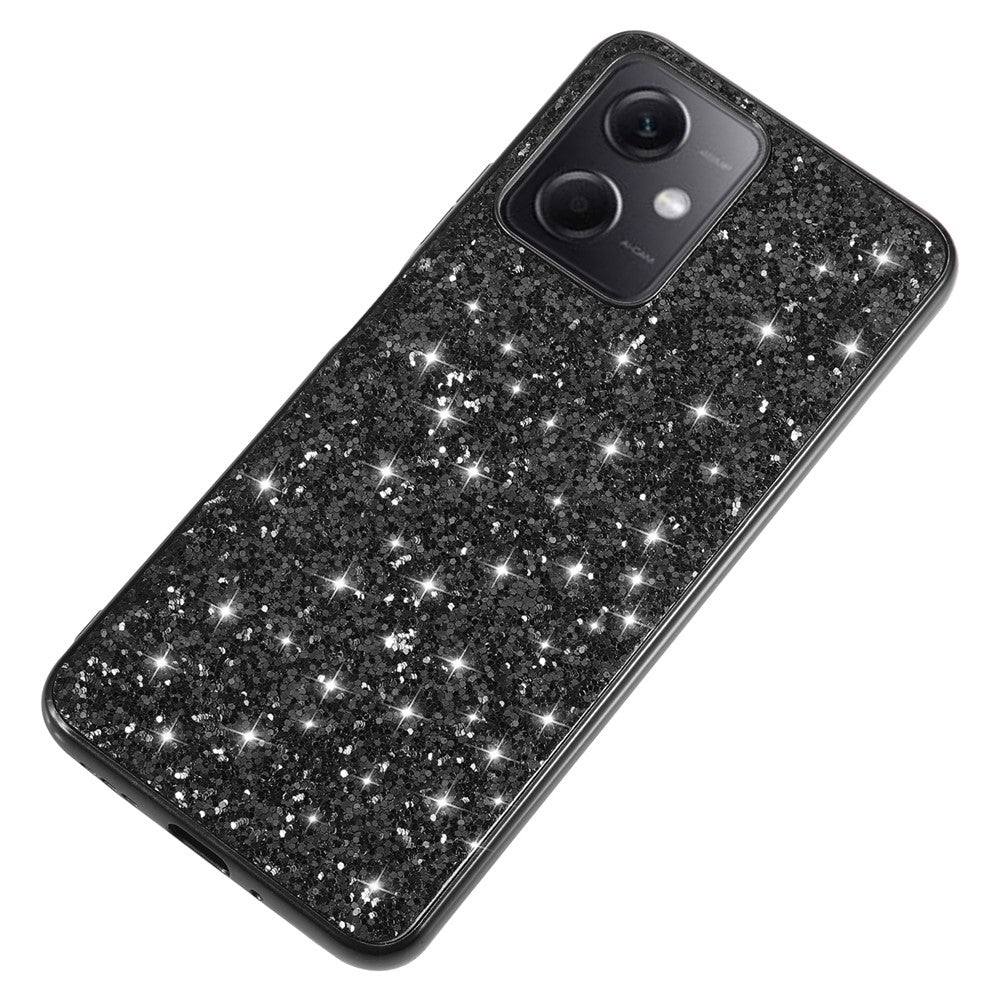 For Xiaomi Redmi Note 12 4G Glitter Sequins Bump Proof Phone Case Electroplating TPU Frame Back PC Cover