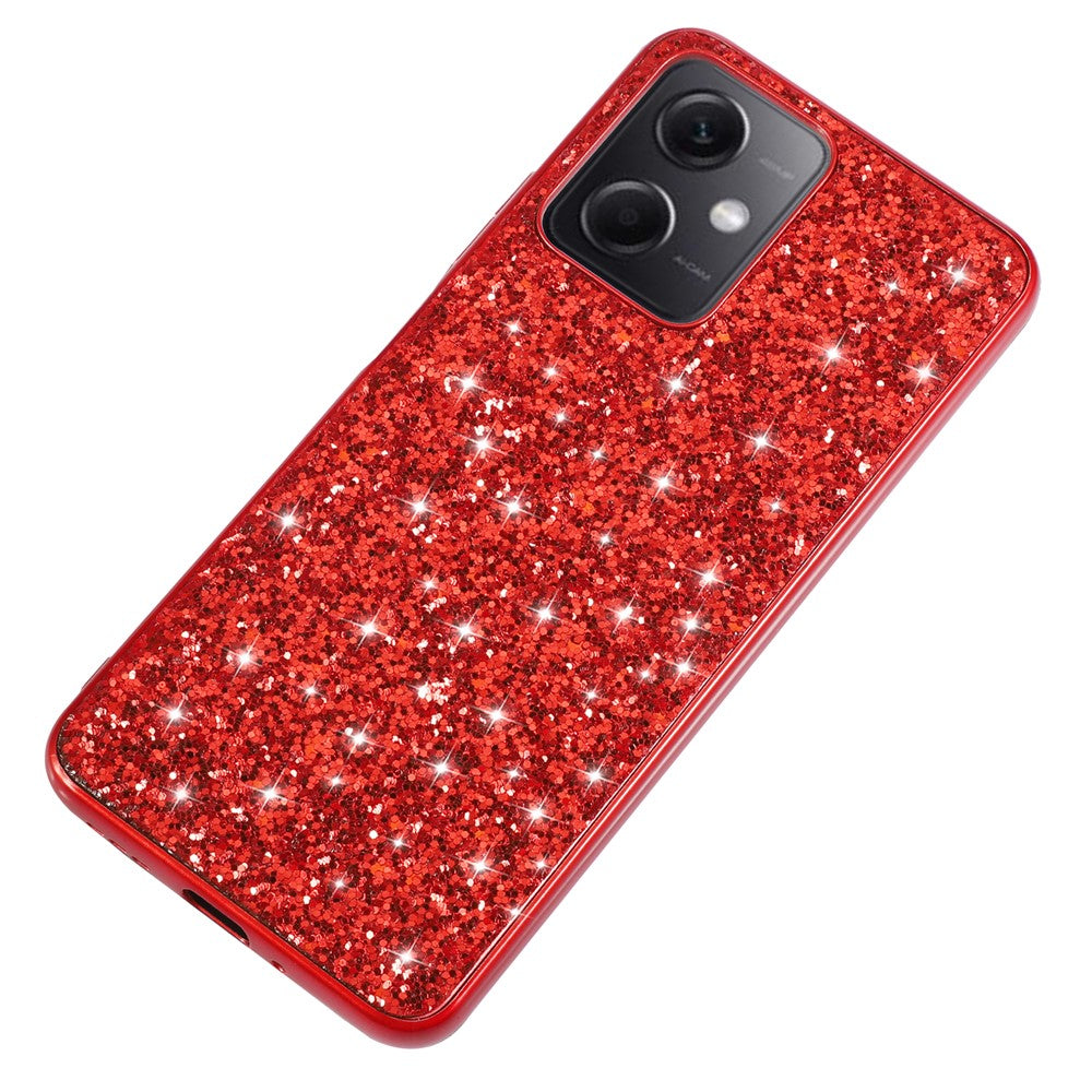 For Xiaomi Redmi Note 12 4G Glitter Sequins Bump Proof Phone Case Electroplating TPU Frame Back PC Cover