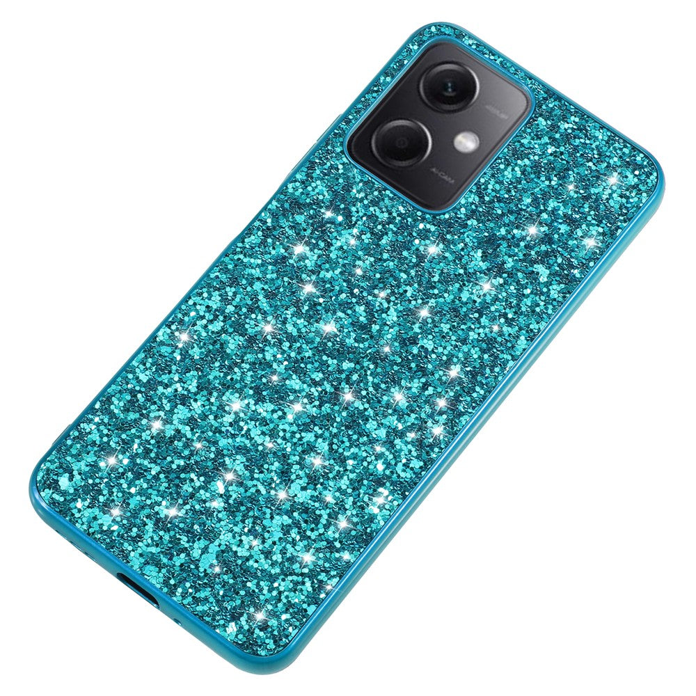 For Xiaomi Redmi Note 12 4G Glitter Sequins Bump Proof Phone Case Electroplating TPU Frame Back PC Cover