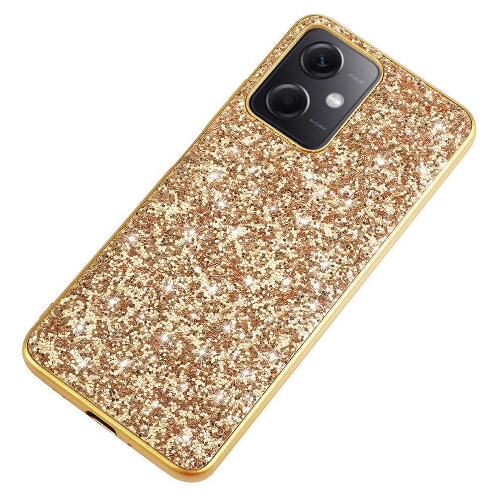 For Xiaomi Redmi Note 12 4G Glitter Sequins Bump Proof Phone Case Electroplating TPU Frame Back PC Cover