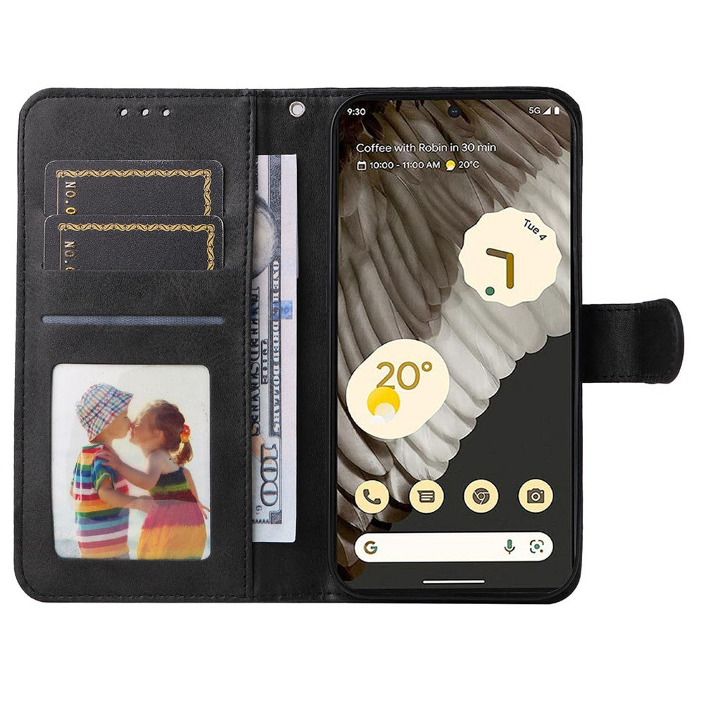 Google Pixel 7 Pro 5G Plånboksfodral i Läder med Ställ - Svart