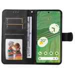 Google Pixel 7 5G Plånboksfodral i Läder med Ställ - Svart