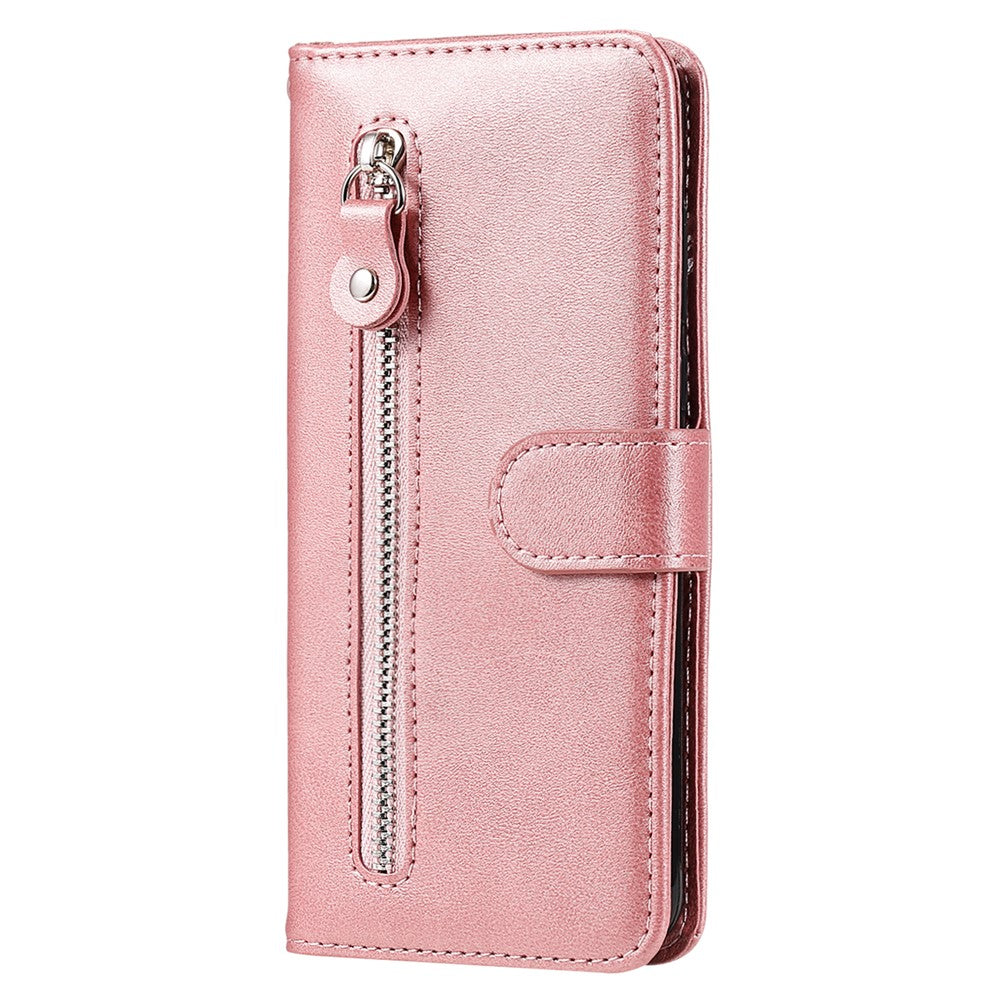 For Oppo Reno10 Pro+ 5G Calf Texture Phone Case Zipper Pocket Wallet Foldable Stand Cover