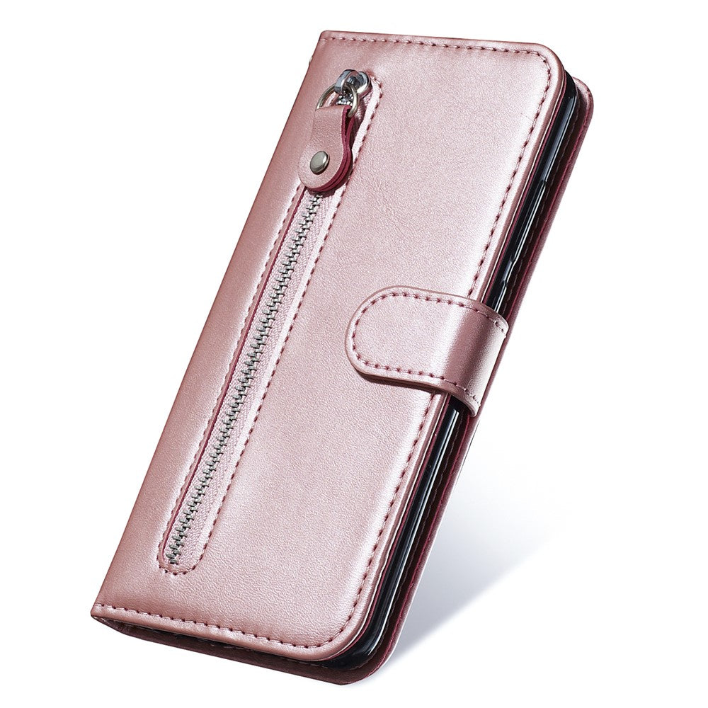 For Oppo Reno10 Pro+ 5G Calf Texture Phone Case Zipper Pocket Wallet Foldable Stand Cover