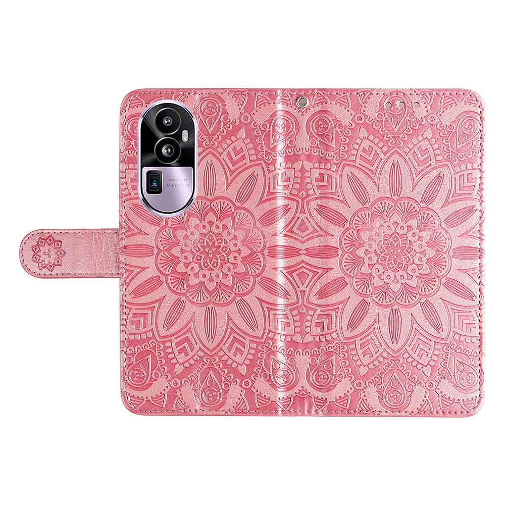 For Oppo Reno10 Pro+ 5G Book Style Protective Cover Sunflower Imprinted Stand Leather Wallet Case