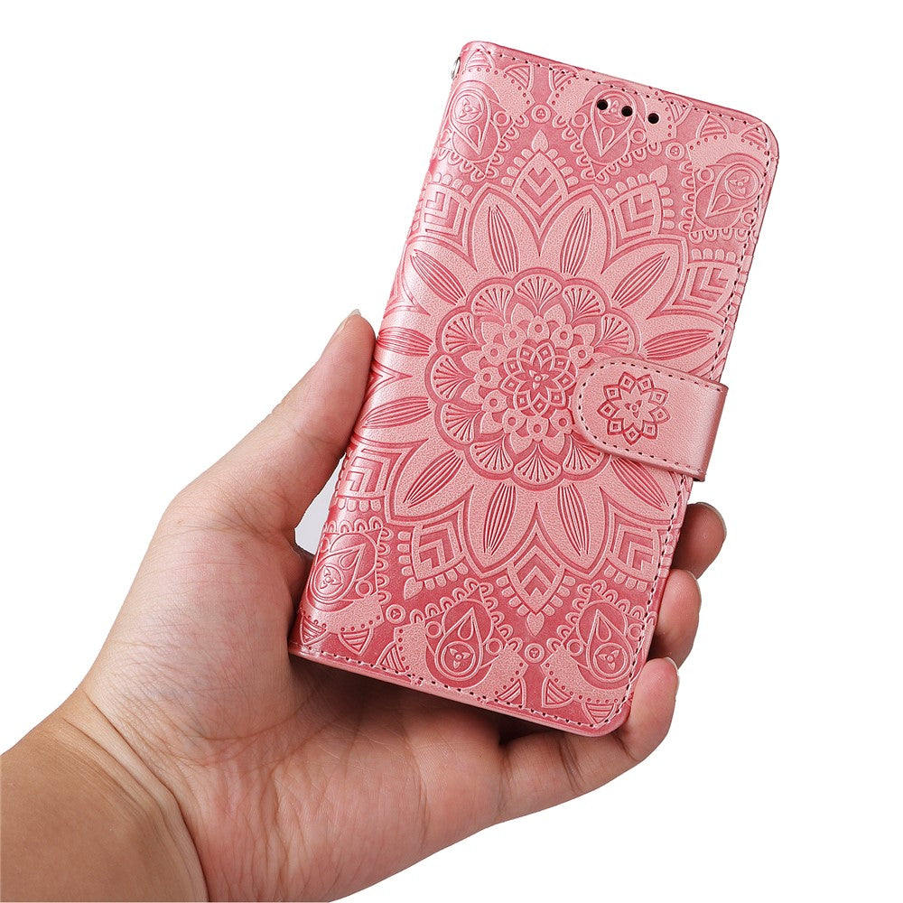 For Oppo Reno10 Pro+ 5G Book Style Protective Cover Sunflower Imprinted Stand Leather Wallet Case