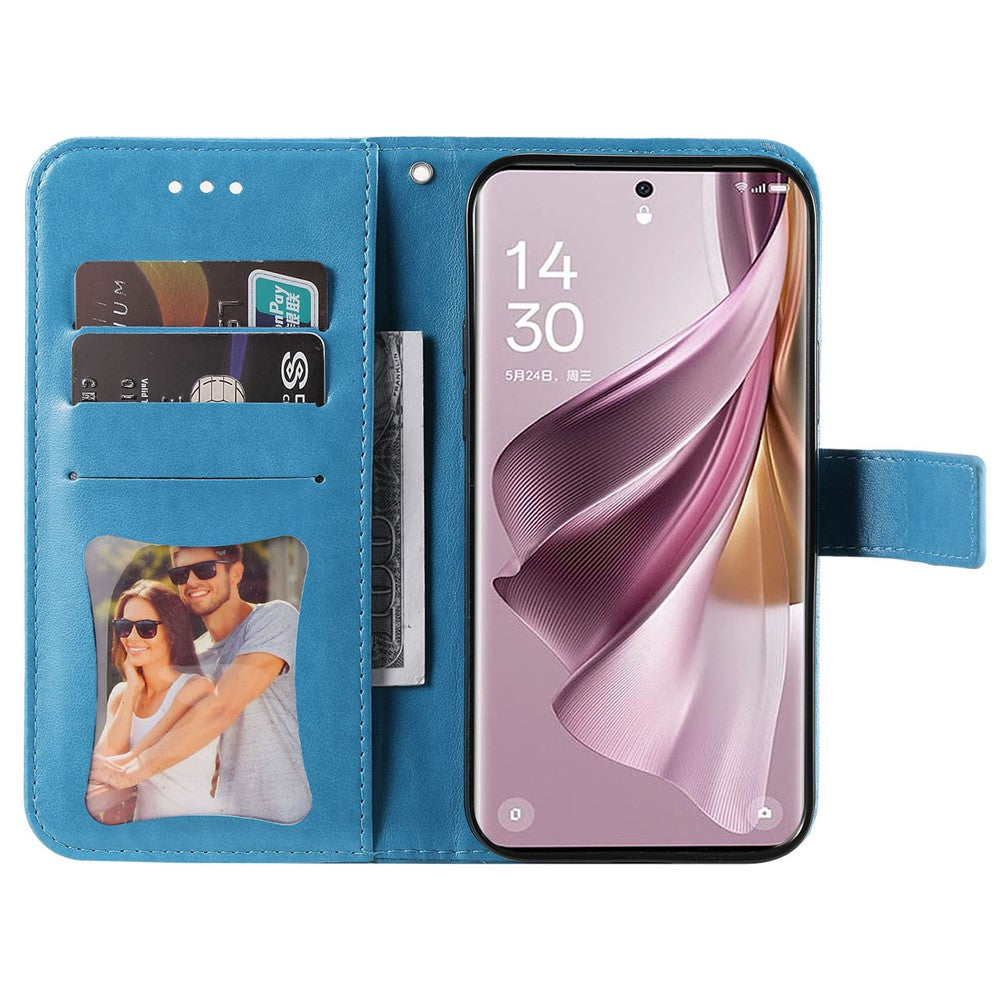 For Oppo Reno10 Pro+ 5G Case Floral Pattern PU Leather Wallet Stand Phone Cover