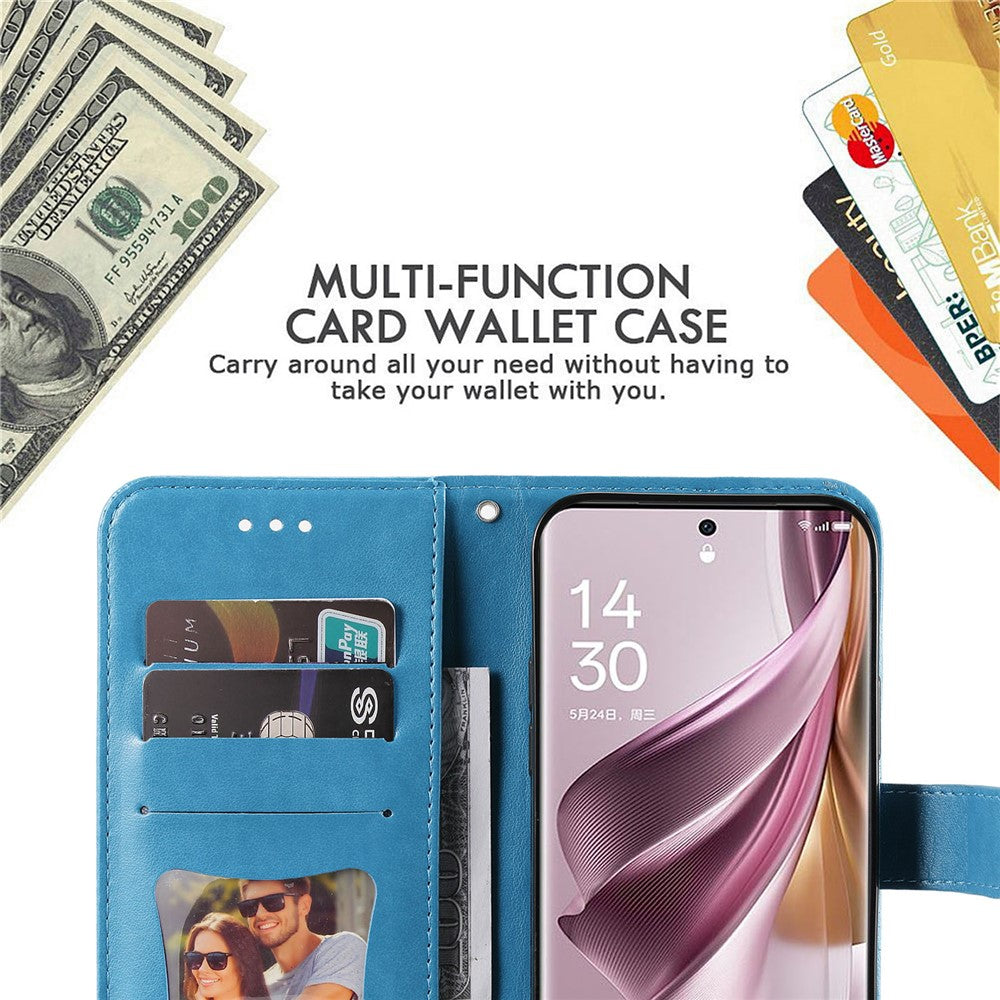 For Oppo Reno10 Pro+ 5G Case Floral Pattern PU Leather Wallet Stand Phone Cover