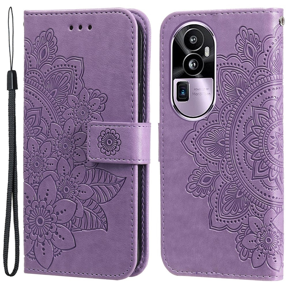 For Oppo Reno10 Pro+ 5G Case Floral Pattern PU Leather Wallet Stand Phone Cover