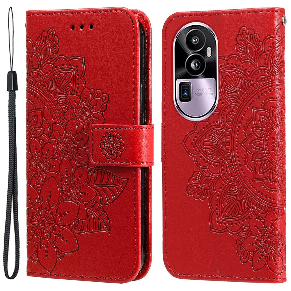 For Oppo Reno10 Pro+ 5G Case Floral Pattern PU Leather Wallet Stand Phone Cover