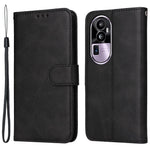 For Oppo Reno10 Pro+ 5G Flip Cover Wallet Stand Calf Texture PU Leather Phone Case with Strap
