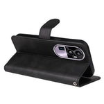 For Oppo Reno10 Pro+ 5G Flip Cover Wallet Stand Calf Texture PU Leather Phone Case with Strap