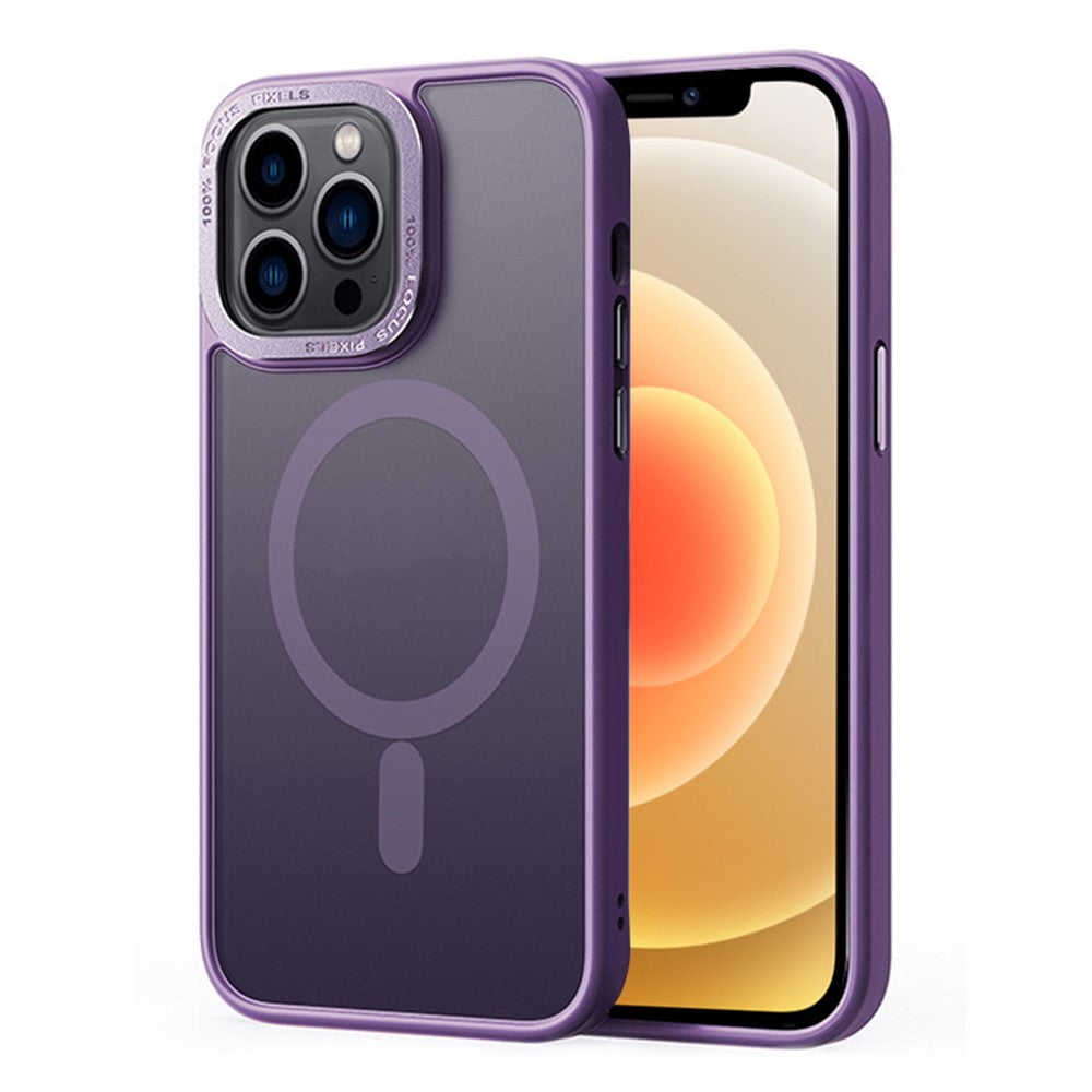 Til iPhone 12 / 12 Pro Kompatibel med MagSafe Gennemsigtigt mat PC+TPU-etui Hudvenligt telefoncover