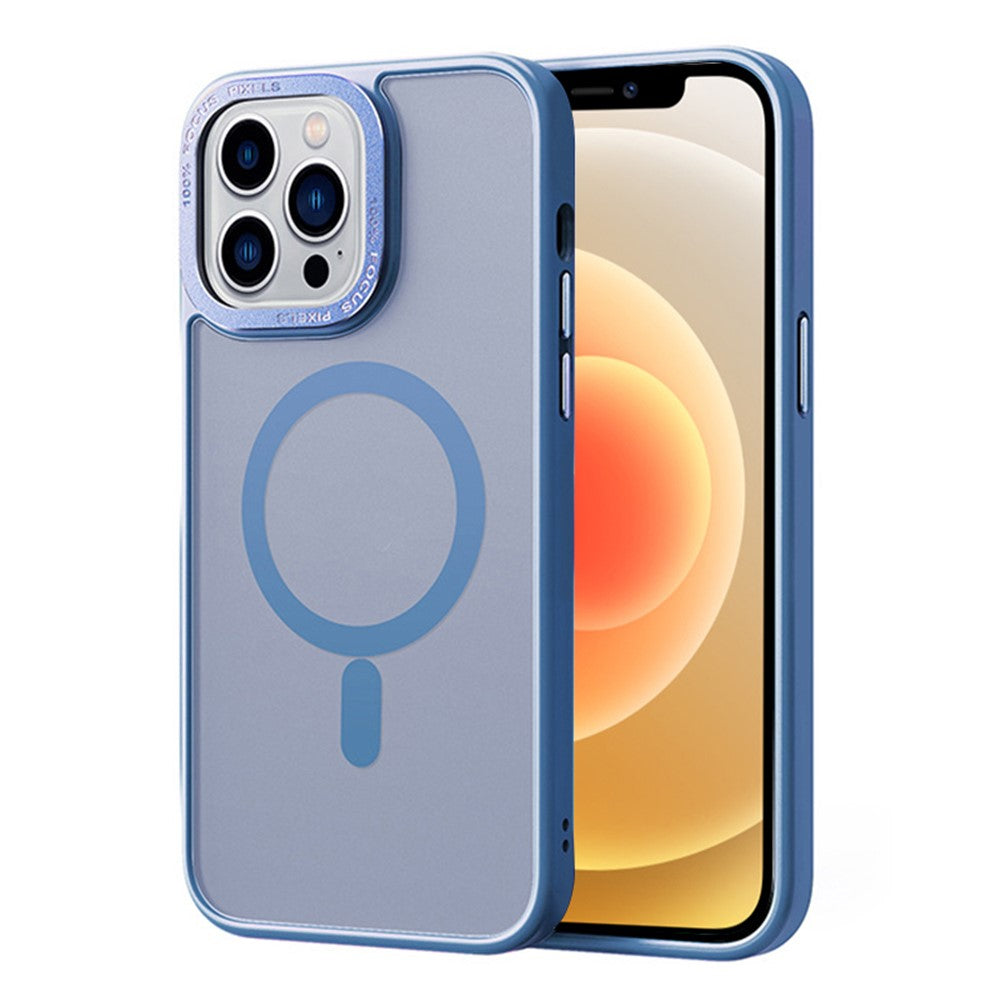 Til iPhone 12 / 12 Pro Kompatibel med MagSafe Gennemsigtigt mat PC+TPU-etui Hudvenligt telefoncover