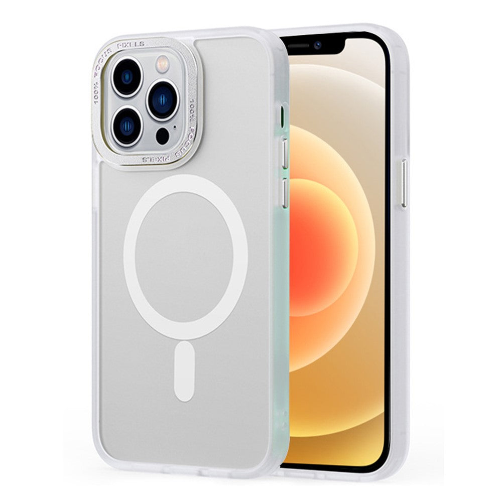 Til iPhone 12 / 12 Pro Kompatibel med MagSafe Gennemsigtigt mat PC+TPU-etui Hudvenligt telefoncover