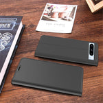 For Google Pixel 8 Pro Card Holder Phone Case PU Leather + TPU Phone Stand Cover