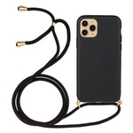 For iPhone 15 Pro Max Mobile Phone Case Biodegradable Wheat Straw+TPU Protection Cover with Lanyard