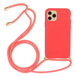 For iPhone 15 Pro Max Mobile Phone Case Biodegradable Wheat Straw+TPU Protection Cover with Lanyard