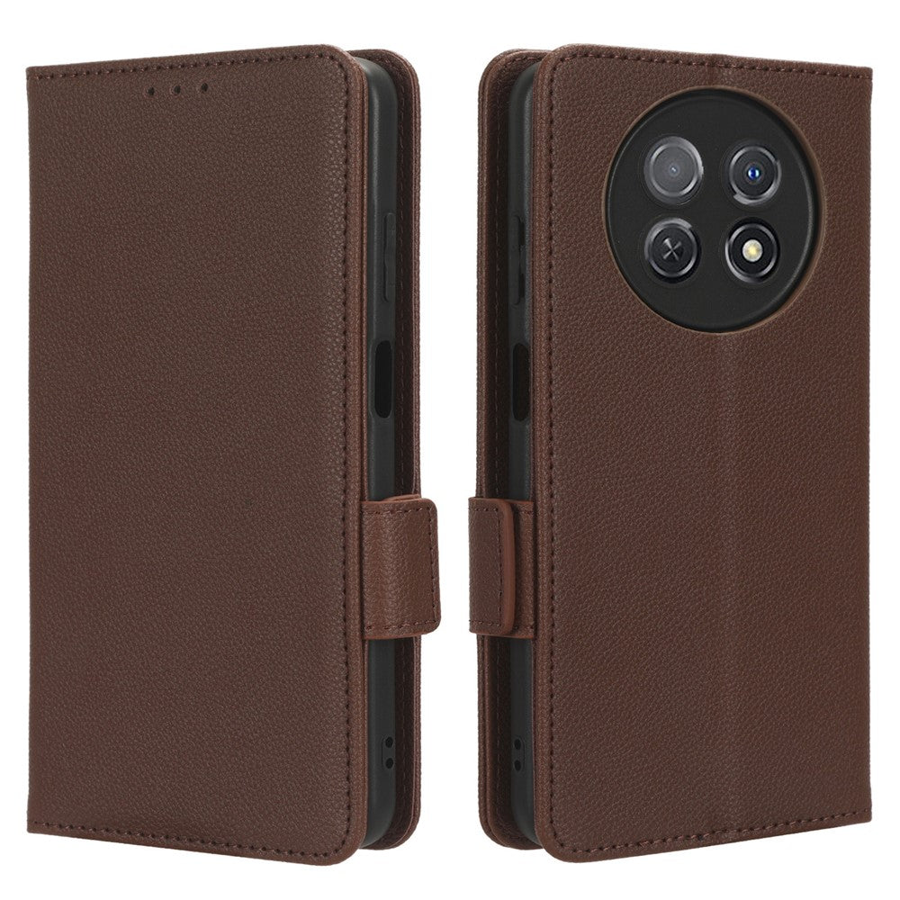 For Huawei nova Y91 4G / Enjoy 60X Litchi Texture Phone Case Wallet Stand PU Leather Cover