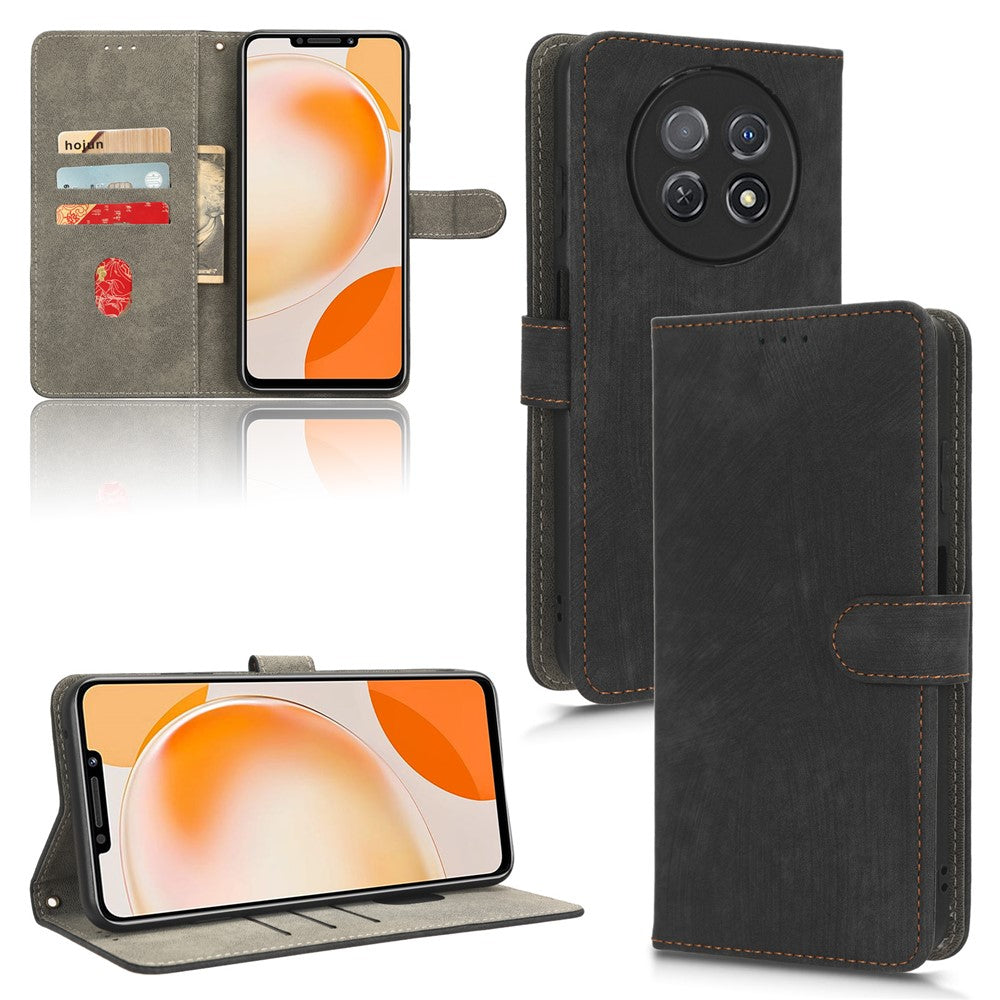 For Huawei nova Y91 4G / Enjoy 60X Drop Proof Cover RFID Blocking Wallet Stand PU Leather Case with Strap
