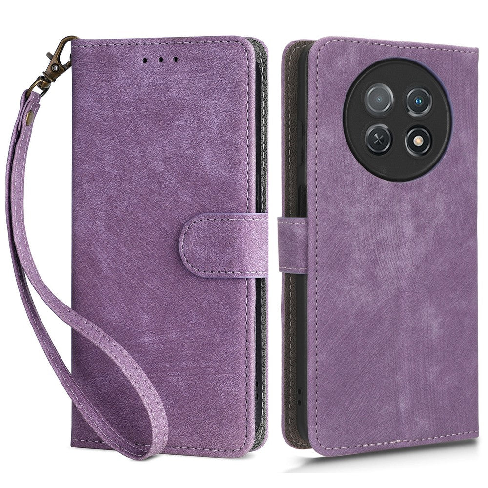 For Huawei nova Y91 4G / Enjoy 60X Drop Proof Cover RFID Blocking Wallet Stand PU Leather Case with Strap