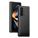 For Samsung Galaxy Z Fold5 5G Crocodile Texture Folding Phone Case PU Leather Coated PC Cover