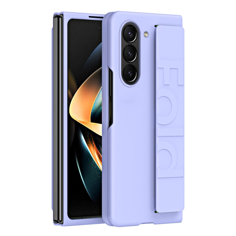 Wrist Strap Phone Case for Samsung Galaxy Z Fold5 5G , Anti-Scratch Rubberized PC Phone Cover