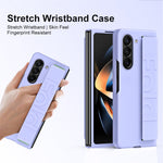Wrist Strap Phone Case for Samsung Galaxy Z Fold5 5G , Anti-Scratch Rubberized PC Phone Cover