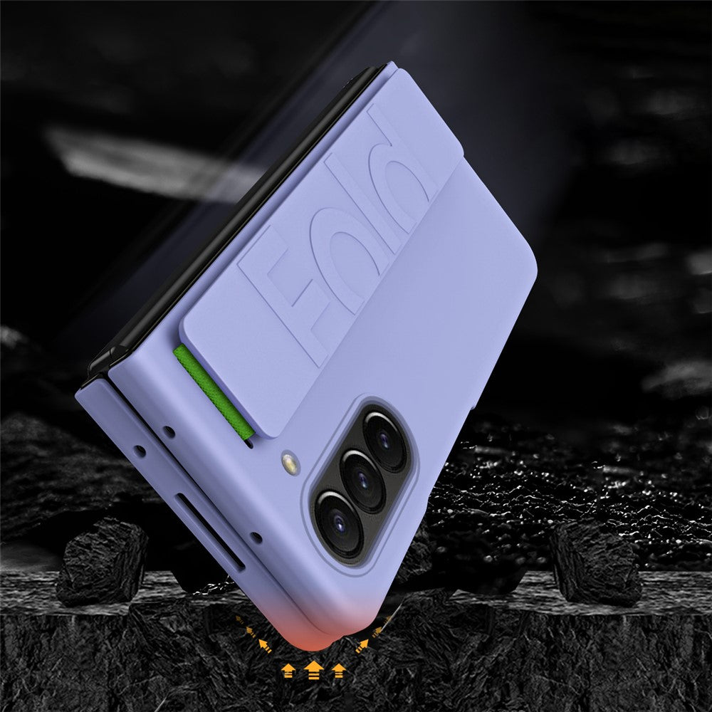 Wrist Strap Phone Case for Samsung Galaxy Z Fold5 5G , Anti-Scratch Rubberized PC Phone Cover
