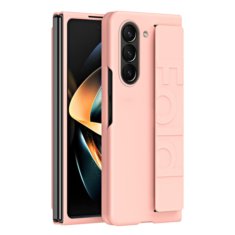 Wrist Strap Phone Case for Samsung Galaxy Z Fold5 5G , Anti-Scratch Rubberized PC Phone Cover